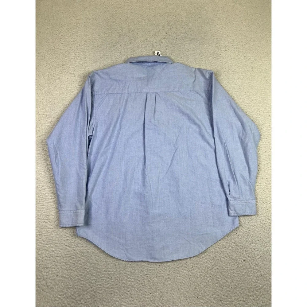 Vintage Old Navy Shirt‎ Boys 14 Blue Oxford Button Down Long Sleeve Cotton 00s